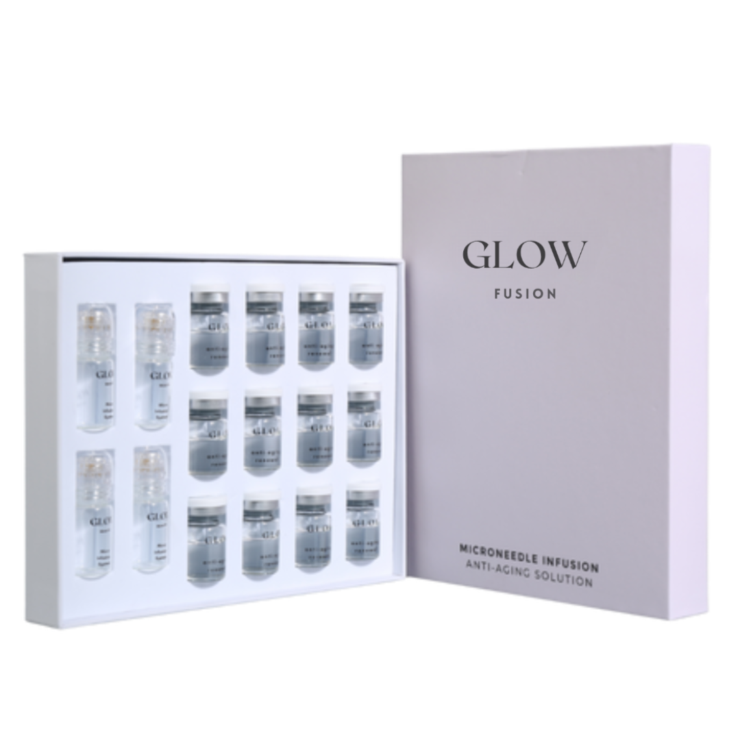 Glow Fusion 2-Dos Anti-Åldrande Serum | Avancerat Mikronålsinfusionskit för Strålande Hud