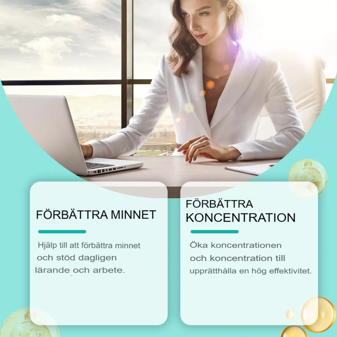 Googeer Memory Booster | Naturlig Hjärnförbättrare för Förbättrat Fokus och Klarhet
