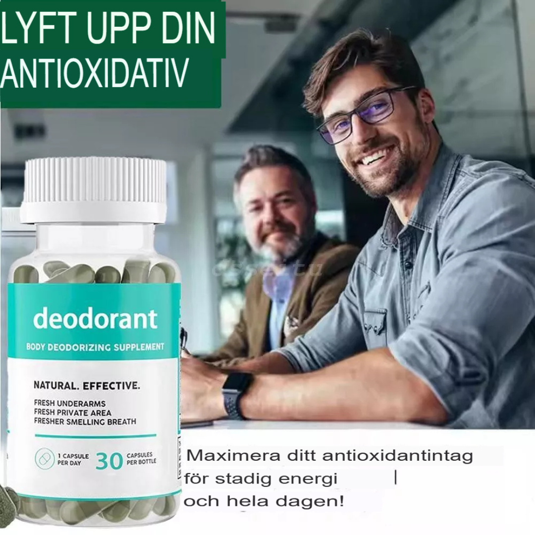 90-Kapslar Kroppsdeodorant Tillskott | Naturlig Lukt Kontroll