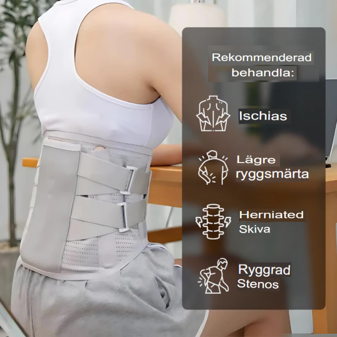 Ultra Stöd Ryggstöd med Stålplatta | Förbättrat Ländryggsstöd