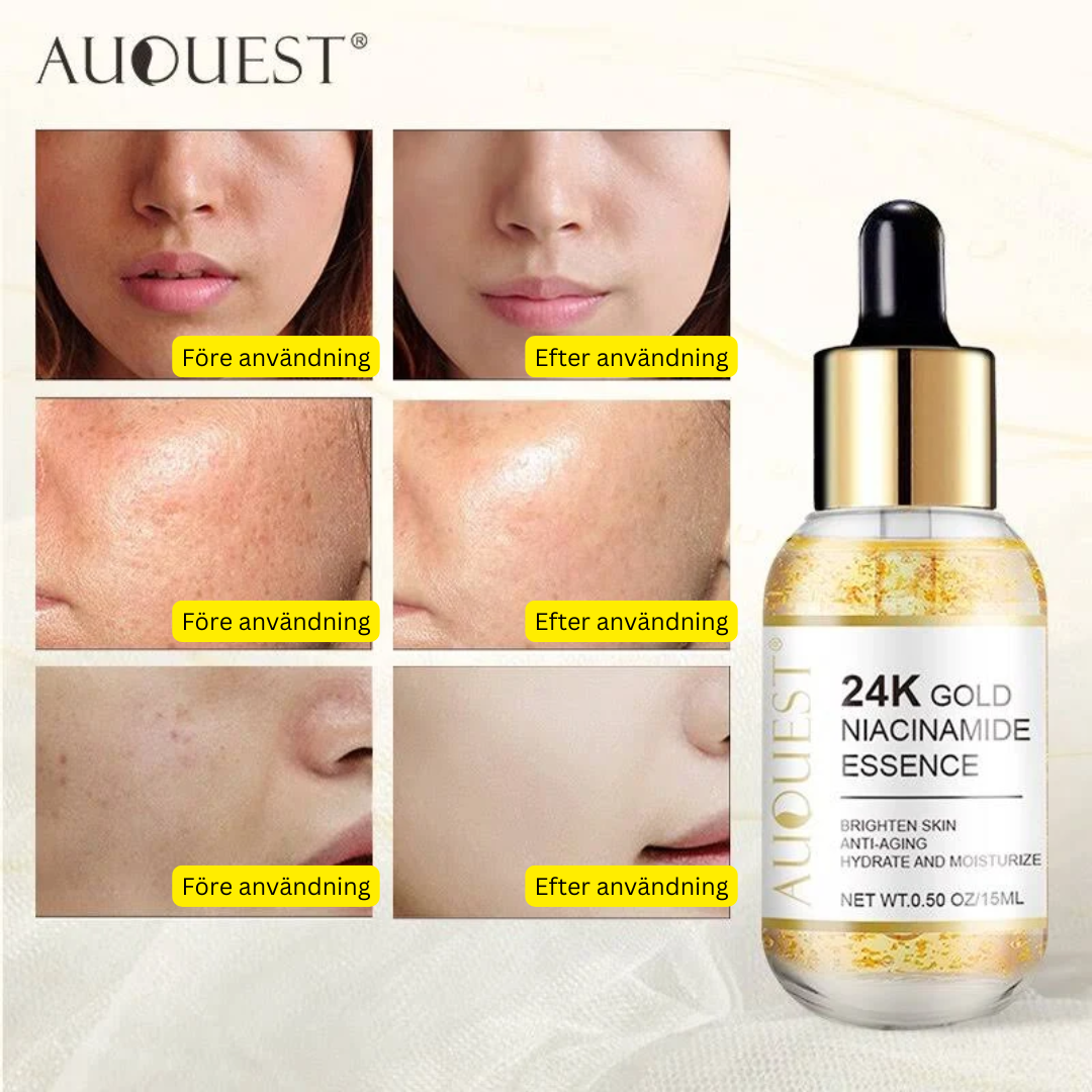 GoldElixir 24K Guld Niacinamid Anti-Aging Serum | Ungdomlig Lysterförhöjare