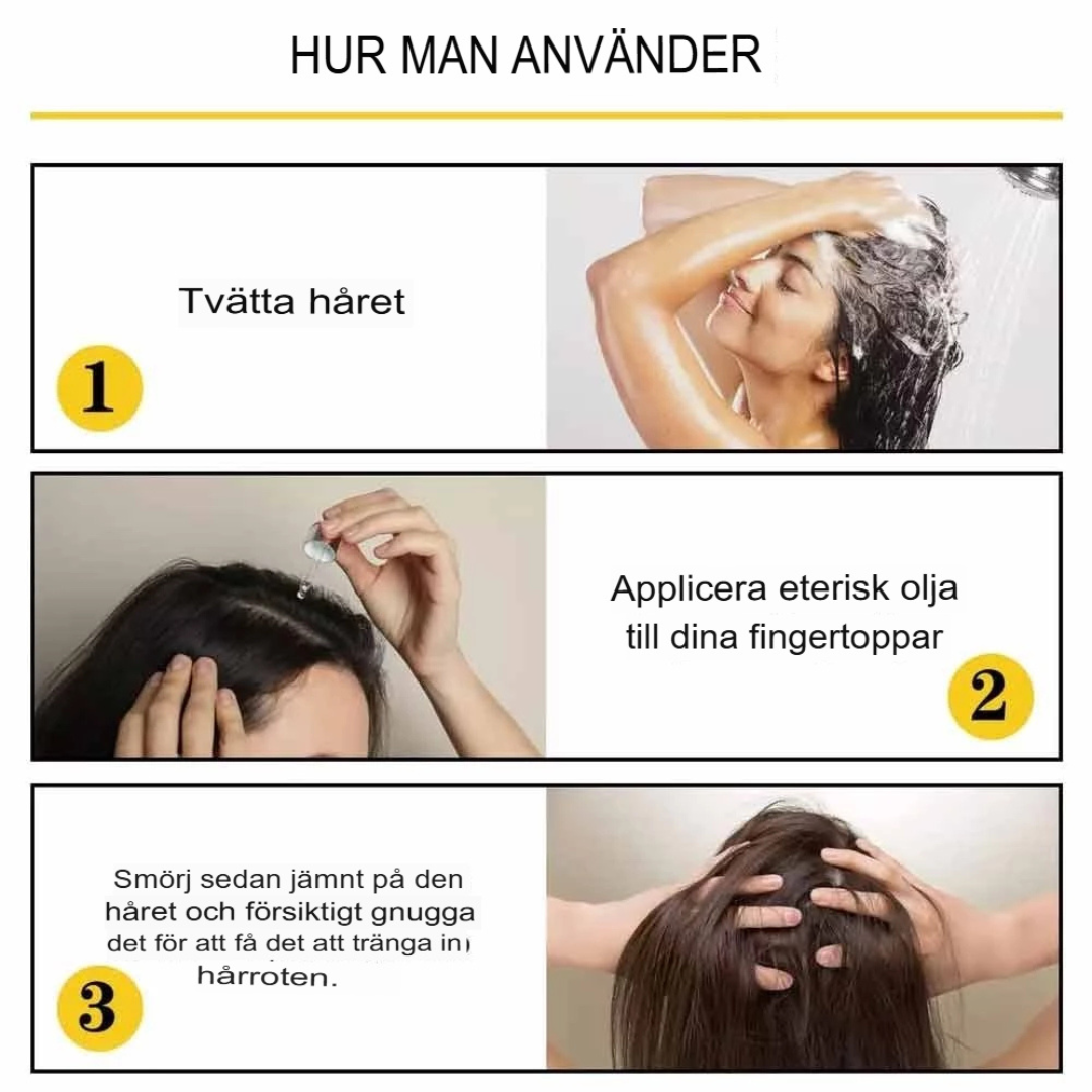 DenseFlow - Essentiell Hårväxtolja | Naturlig Lösning för Tätare Hår