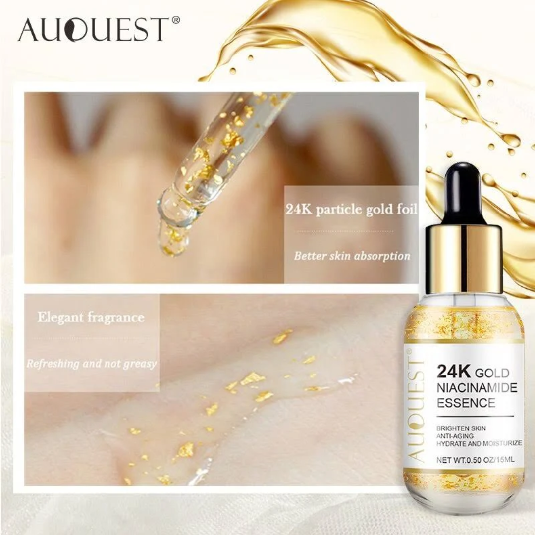 GoldElixir 24K Guld Niacinamid Anti-Aging Serum | Ungdomlig Lysterförhöjare