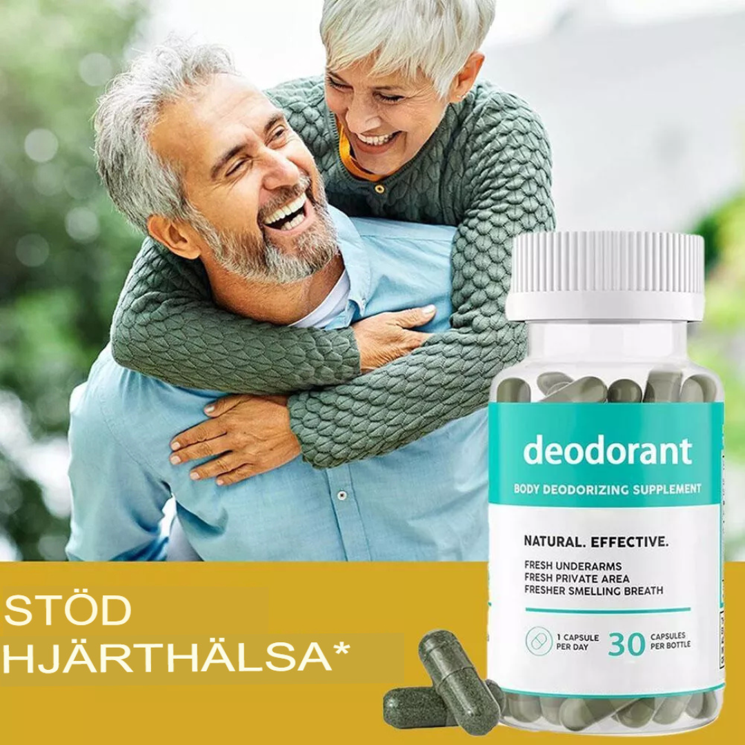 90-Kapslar Kroppsdeodorant Tillskott | Naturlig Lukt Kontroll