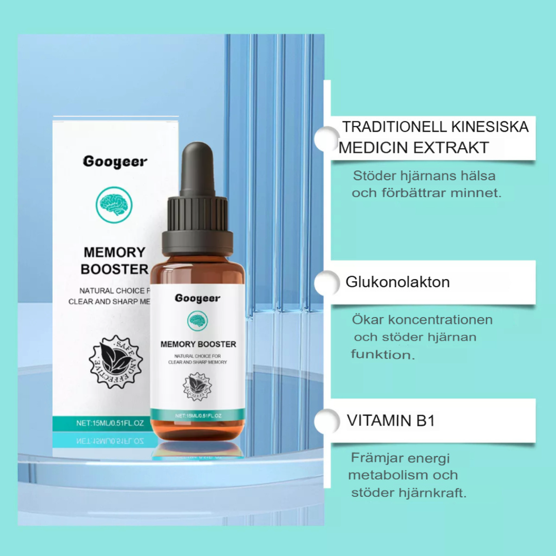 Googeer Memory Booster | Naturlig Hjärnförbättrare för Förbättrat Fokus och Klarhet