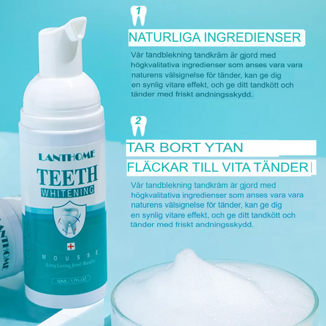 BrightSmile Vit Skum | Omedelbar Tandblekning & Fräsch Andedräktsformel