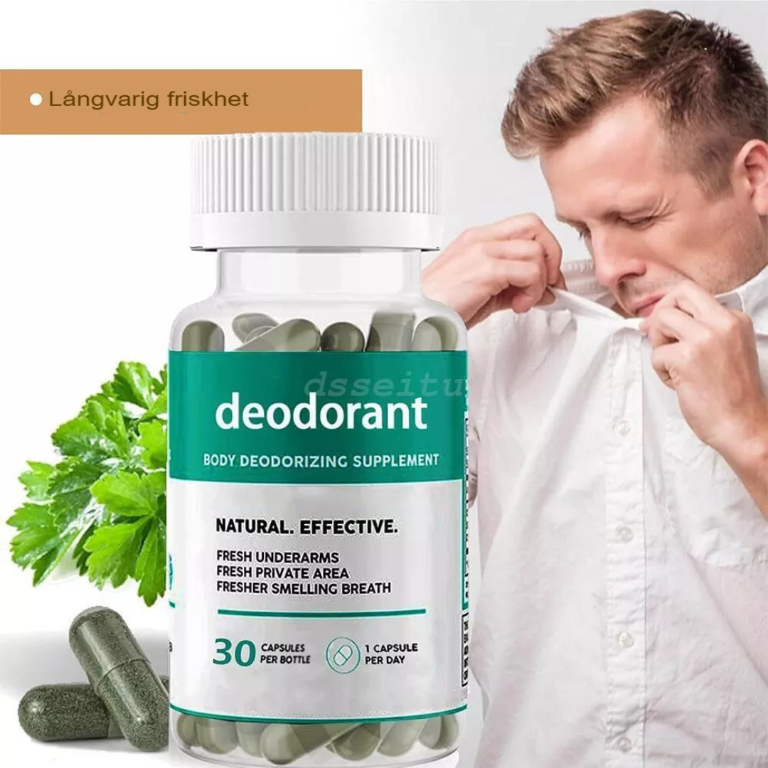 90-Kapslar Kroppsdeodorant Tillskott | Naturlig Lukt Kontroll