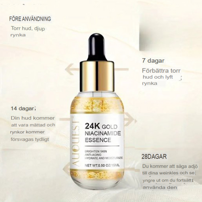 GoldElixir 24K Guld Niacinamid Anti-Aging Serum | Ungdomlig Lysterförhöjare