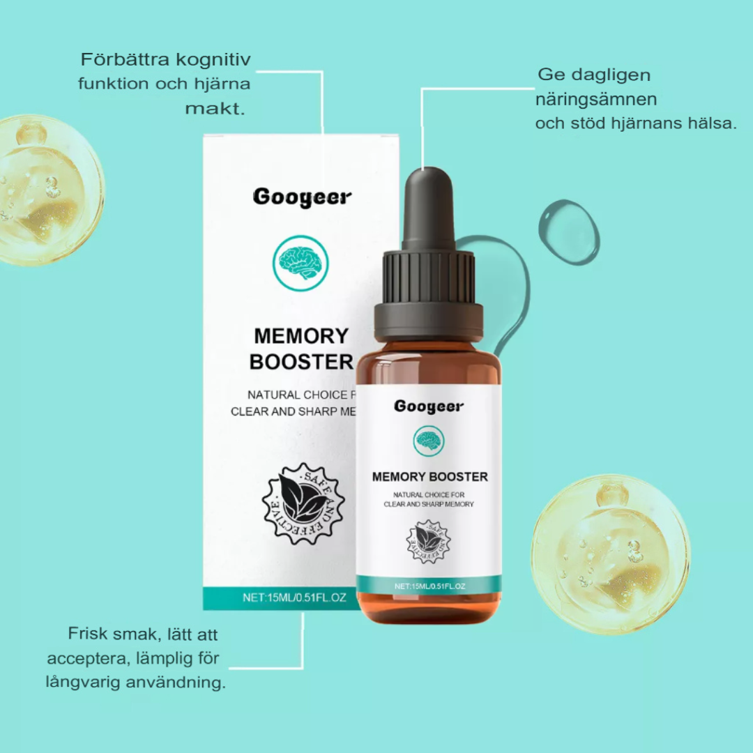 Googeer Memory Booster | Naturlig Hjärnförbättrare för Förbättrat Fokus och Klarhet