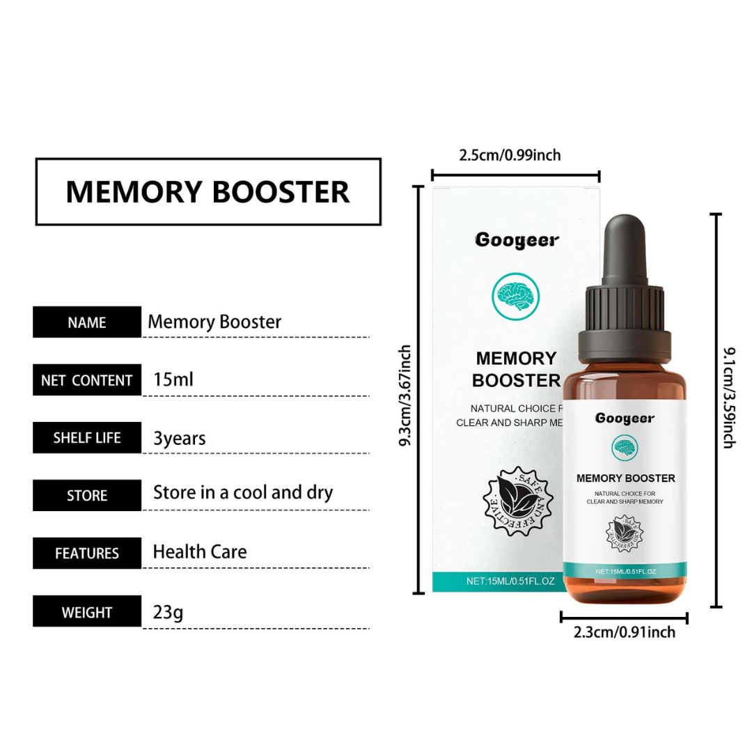 Googeer Memory Booster | Naturlig Hjärnförbättrare för Förbättrat Fokus och Klarhet