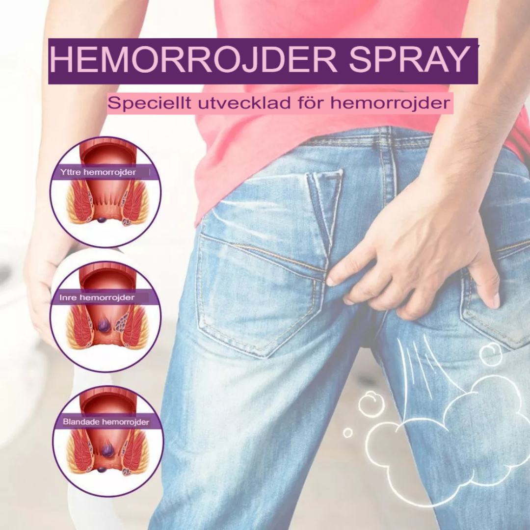 Snabblindring Hemorrojdspray | Eliminerar 90% av Smärta, Bränning & Obehag på 3 Dagar