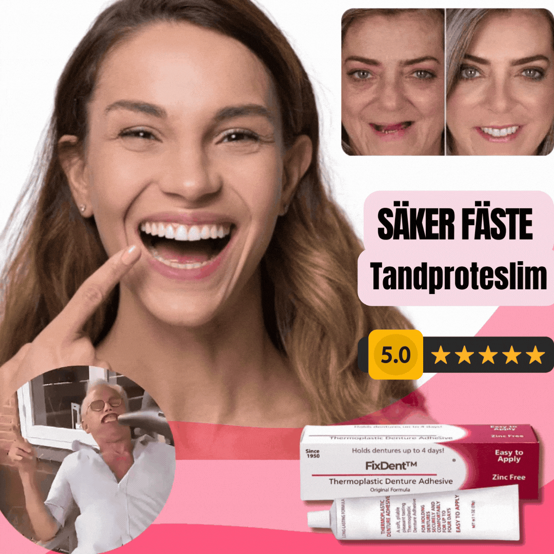 Säker Fäste Tandproteslim – Långvarigt, Zinkfritt Grepp