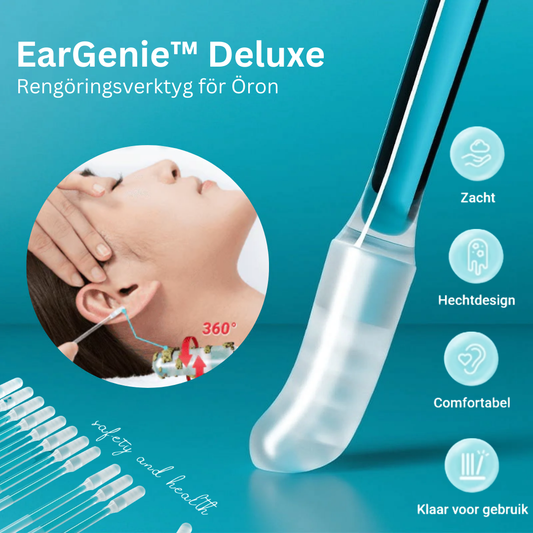 EarGenie - Deluxe Rengöringsverktyg för Öron | Mjuka Harssvabb för Säker Öronvård
